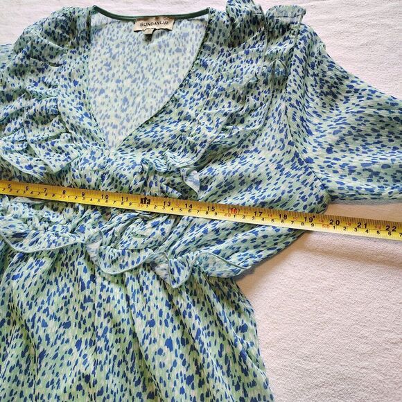 Sunday Up Floral Ruffle Midi Dress Small Long Sleeve Cottagecore Tiered - Picture 5 of 9